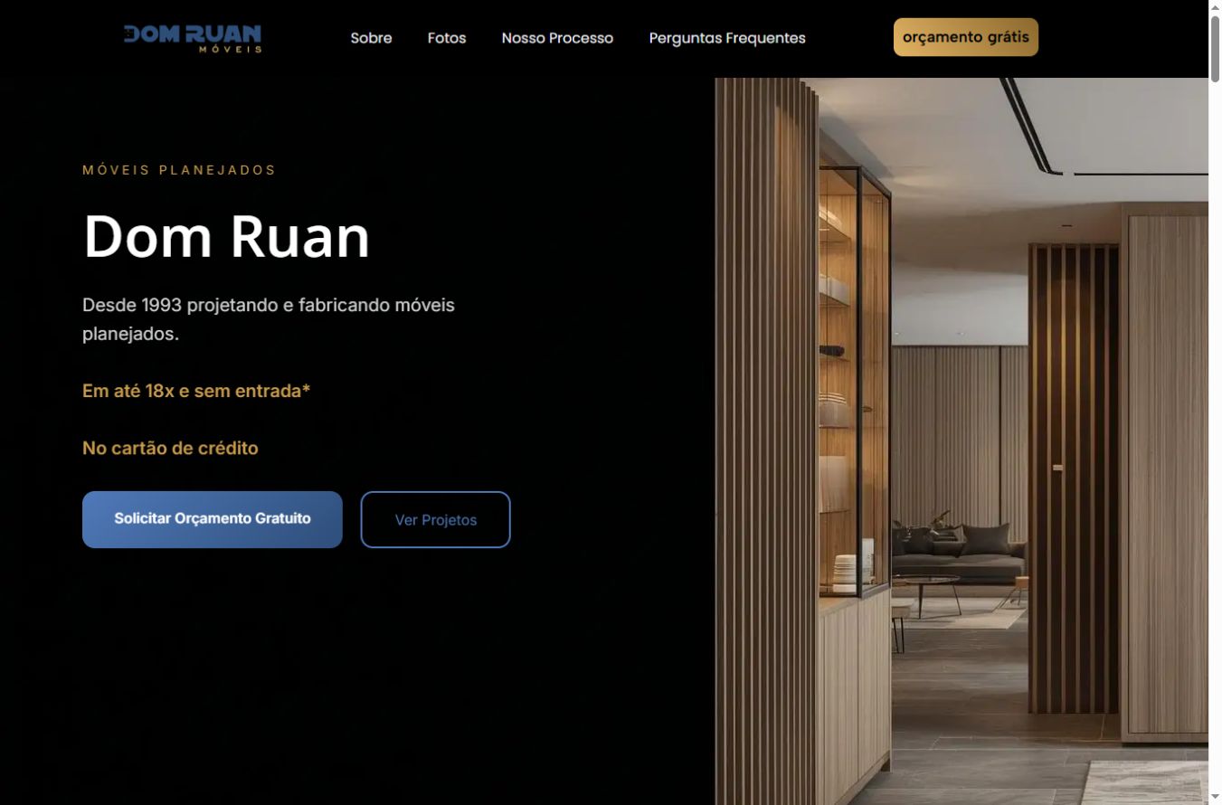 Captura real do site Dom Ruan Móveis em desktop