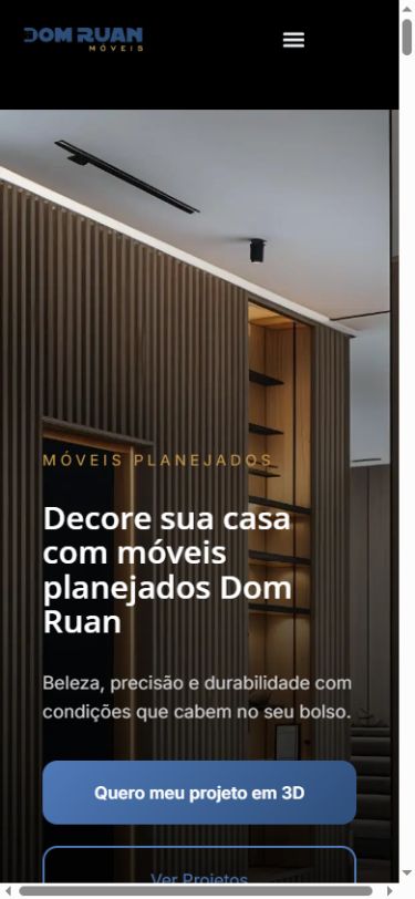 Captura real do site Dom Ruan Móveis em celular